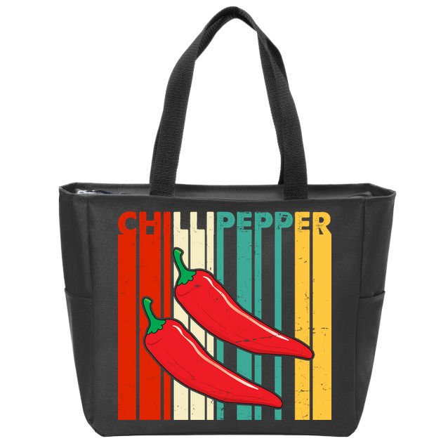 Chillipepper Retro Sunset Zip Tote Bag
