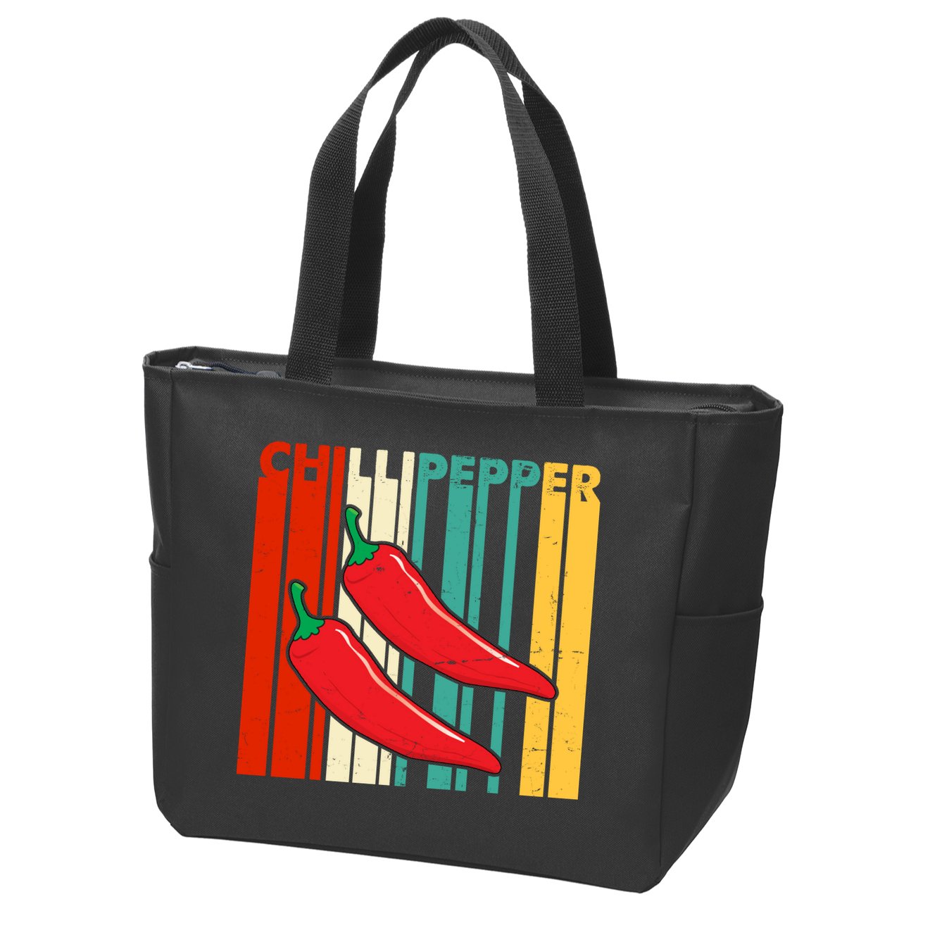 Chillipepper Retro Sunset Zip Tote Bag