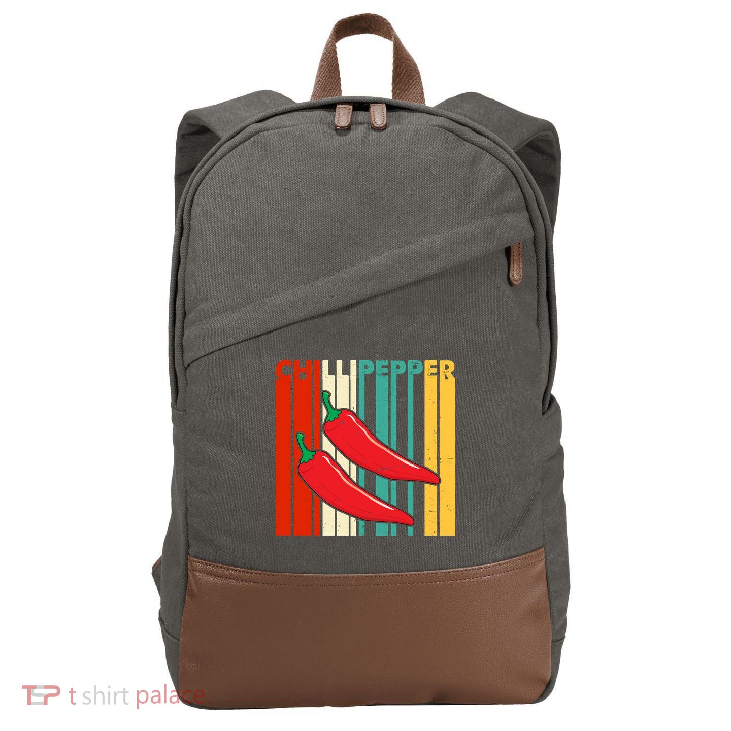 Chillipepper Retro Sunset Cotton Canvas Backpack