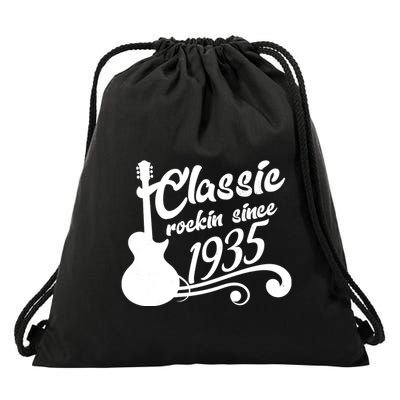 Classic Rockin Since 1935 90th Birthday Drawstring Bag