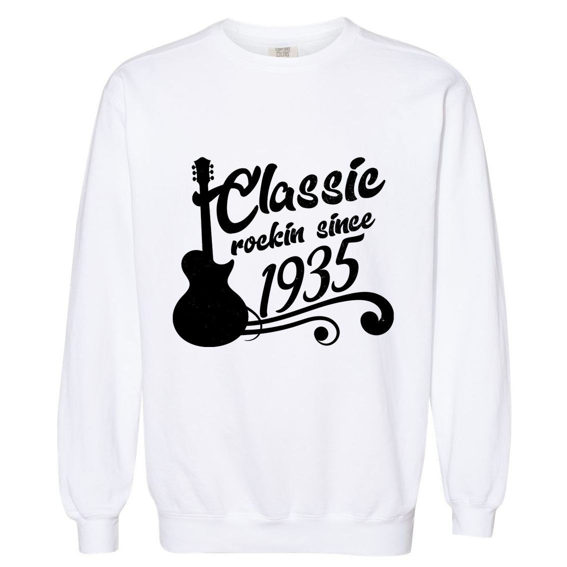 Classic Rockin Since 1935 90th Birthday Garment-Dyed Sweatshirt