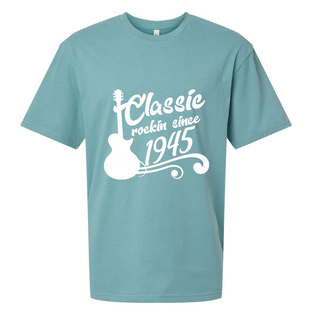 Classic Rockin Since 1945 80th Birthday Sueded Cloud Jersey T-Shirt