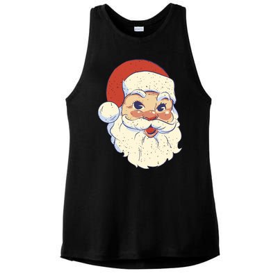 Cute Retro Santa Claus Holiday Ladies PosiCharge Tri-Blend Wicking Tank