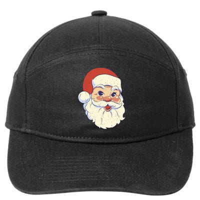 Cute Retro Santa Claus Holiday 7-Panel Snapback Hat