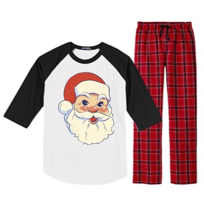 Cute Retro Santa Claus Holiday Raglan Sleeve Pajama Set