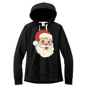 Cute Retro Santa Claus Holiday Women's Fleece Hoodie