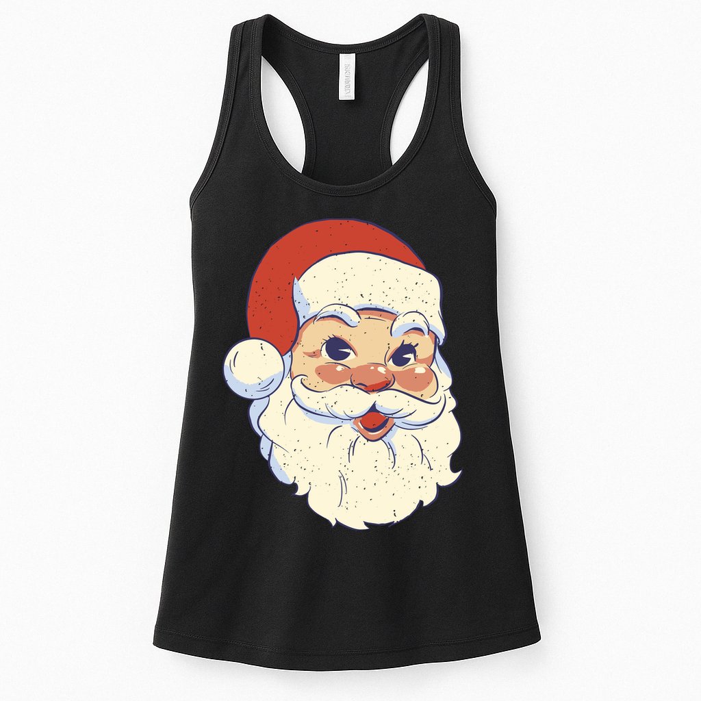 Cute Retro Santa Claus Holiday Womens Tank Top