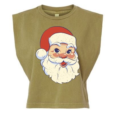 Cute Retro Santa Claus Holiday Garment-Dyed Women's Muscle Tee