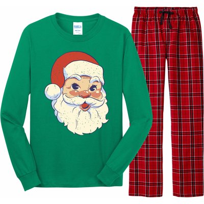 Cute Retro Santa Claus Holiday Long Sleeve Pajama Set