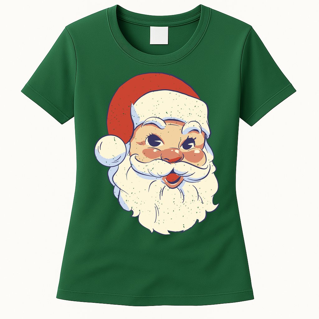 Cute Retro Santa Claus Holiday Womens T-Shirt
