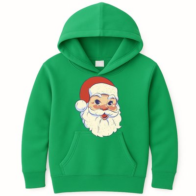 Cute Retro Santa Claus Holiday Kids Hoodie