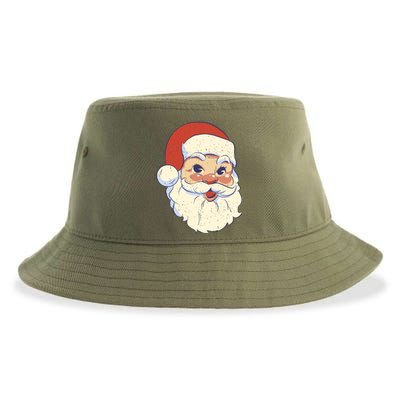 Cute Retro Santa Claus Holiday Sustainable Bucket Hat