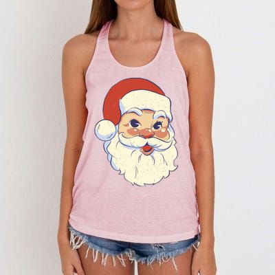 Cute Retro Santa Claus Holiday Women's Knotted Racerback Tank