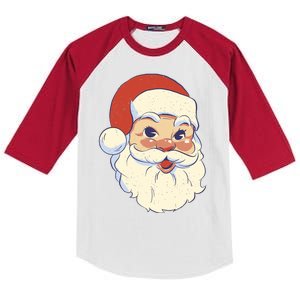 Cute Retro Santa Claus Holiday Kids Colorblock Raglan Jersey