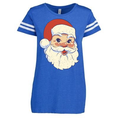 Cute Retro Santa Claus Holiday Enza Ladies Jersey Football T-Shirt