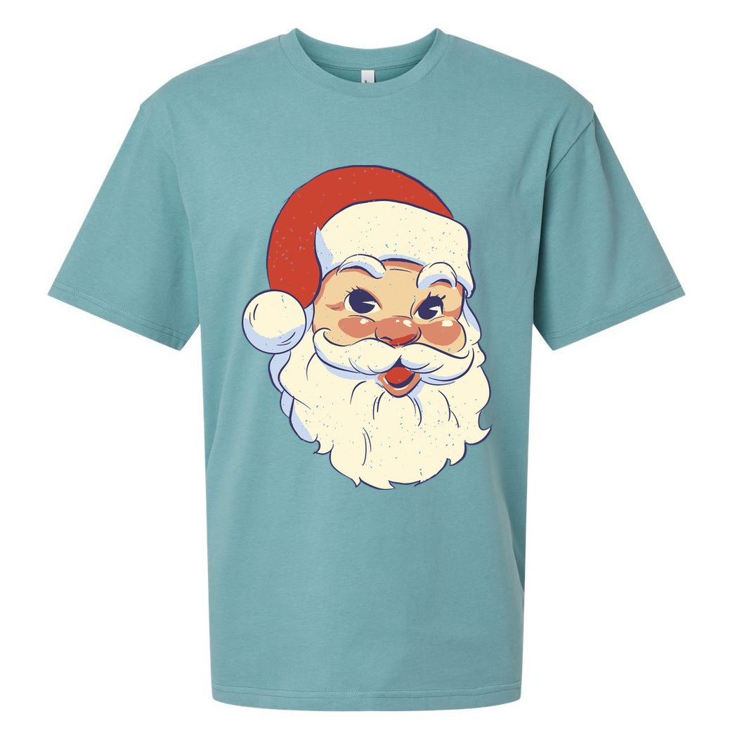 Cute Retro Santa Claus Holiday Sueded Cloud Jersey T-Shirt