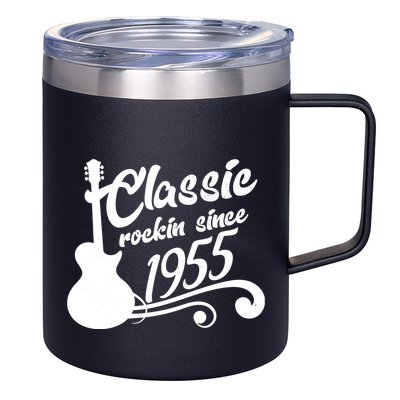 Classic Rockin Since 1955 70th Birthday 12oz Stainless Steel Coffee Mug