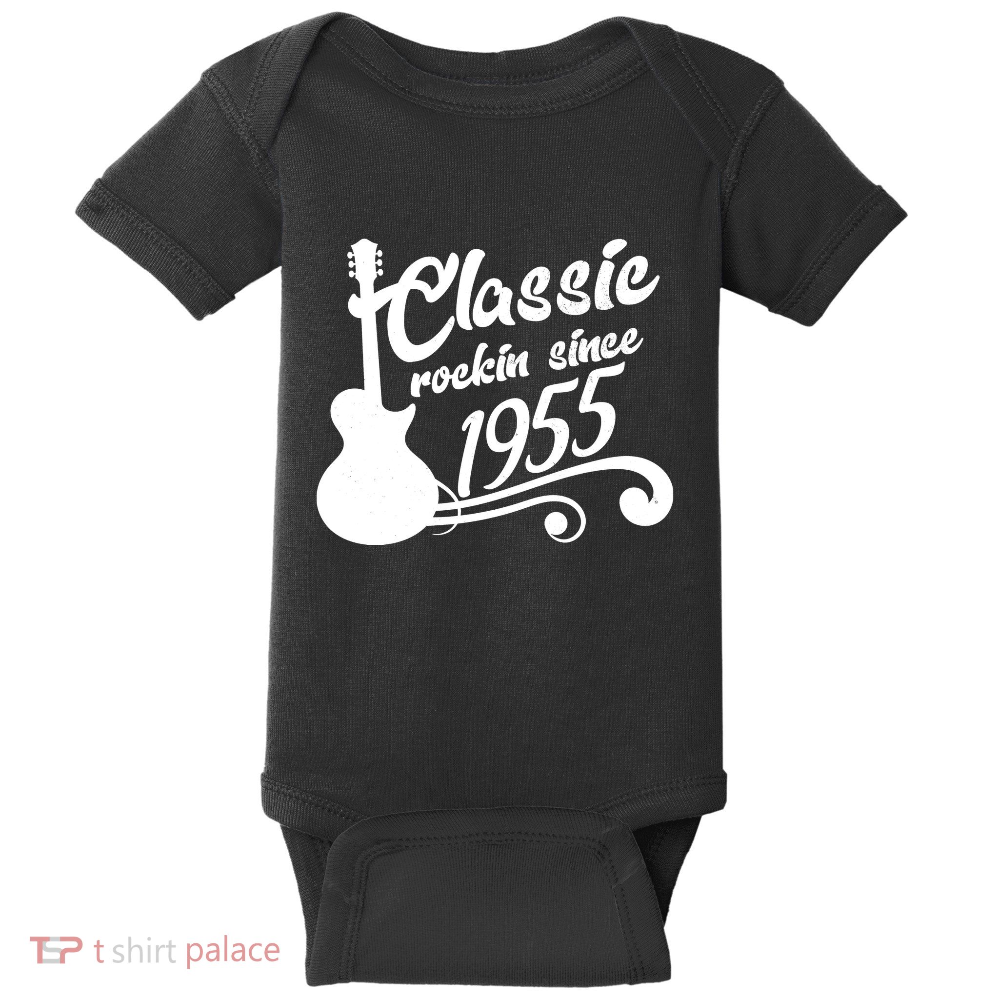 Classic Rockin Since 1955 70th Birthday Baby Bodysuit