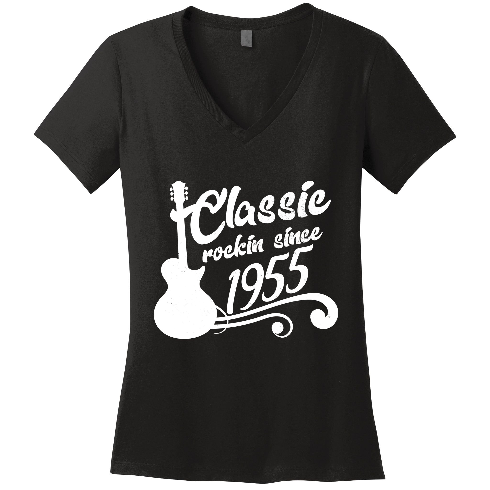 Classic Rockin Since 1955 70th Birthday Women's V-Neck T-Shirt