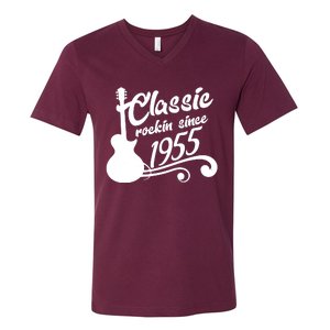 Classic Rockin Since 1955 70th Birthday V-Neck T-Shirt