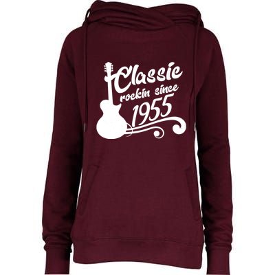 Classic Rockin Since 1955 70th Birthday Womens Funnel Neck Pullover Hood