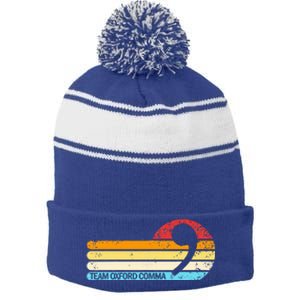 Comma Retro Sunset Stripe Pom Pom Beanie