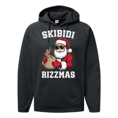 Christmas Rizz Santa Claus Funny Xmas Performance Fleece Hoodie