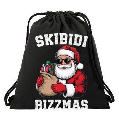 Christmas Rizz Santa Claus Funny Xmas Drawstring Bag