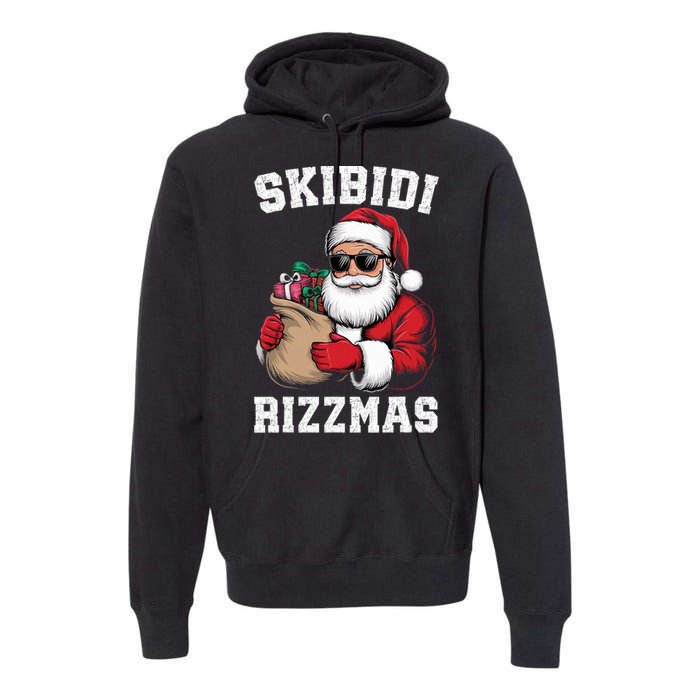 Christmas Rizz Santa Claus Funny Xmas Premium Hoodie