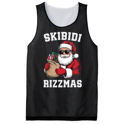 Christmas Rizz Santa Claus Funny Xmas Mesh Reversible Basketball Jersey Tank