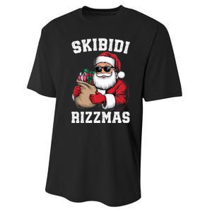 Christmas Rizz Santa Claus Funny Xmas Performance Sprint T-Shirt