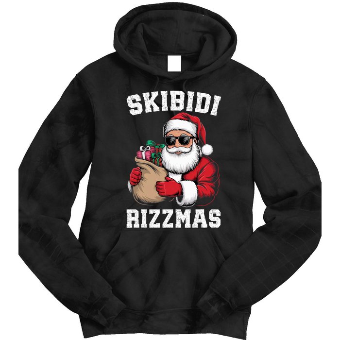 Christmas Rizz Santa Claus Funny Xmas Tie Dye Hoodie