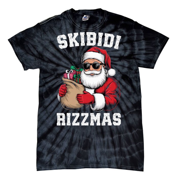 Christmas Rizz Santa Claus Funny Xmas Tie-Dye T-Shirt