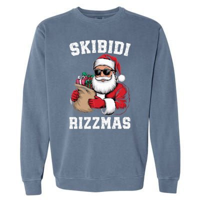 Christmas Rizz Santa Claus Funny Xmas Garment-Dyed Sweatshirt