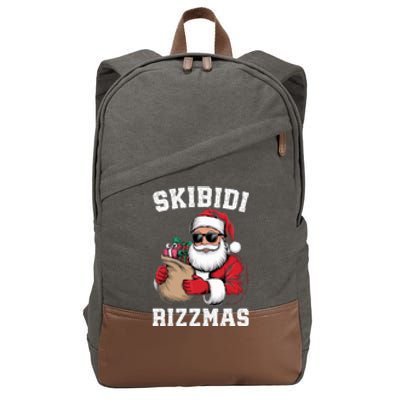 Christmas Rizz Santa Claus Funny Xmas Cotton Canvas Backpack