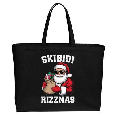 Christmas Rizz Santa Claus Funny Xmas Cotton Canvas Jumbo Tote