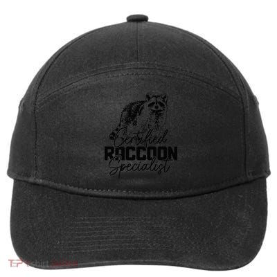 Certified Raccoon Specialist Vintage Funny Racoon 7-Panel Snapback Hat