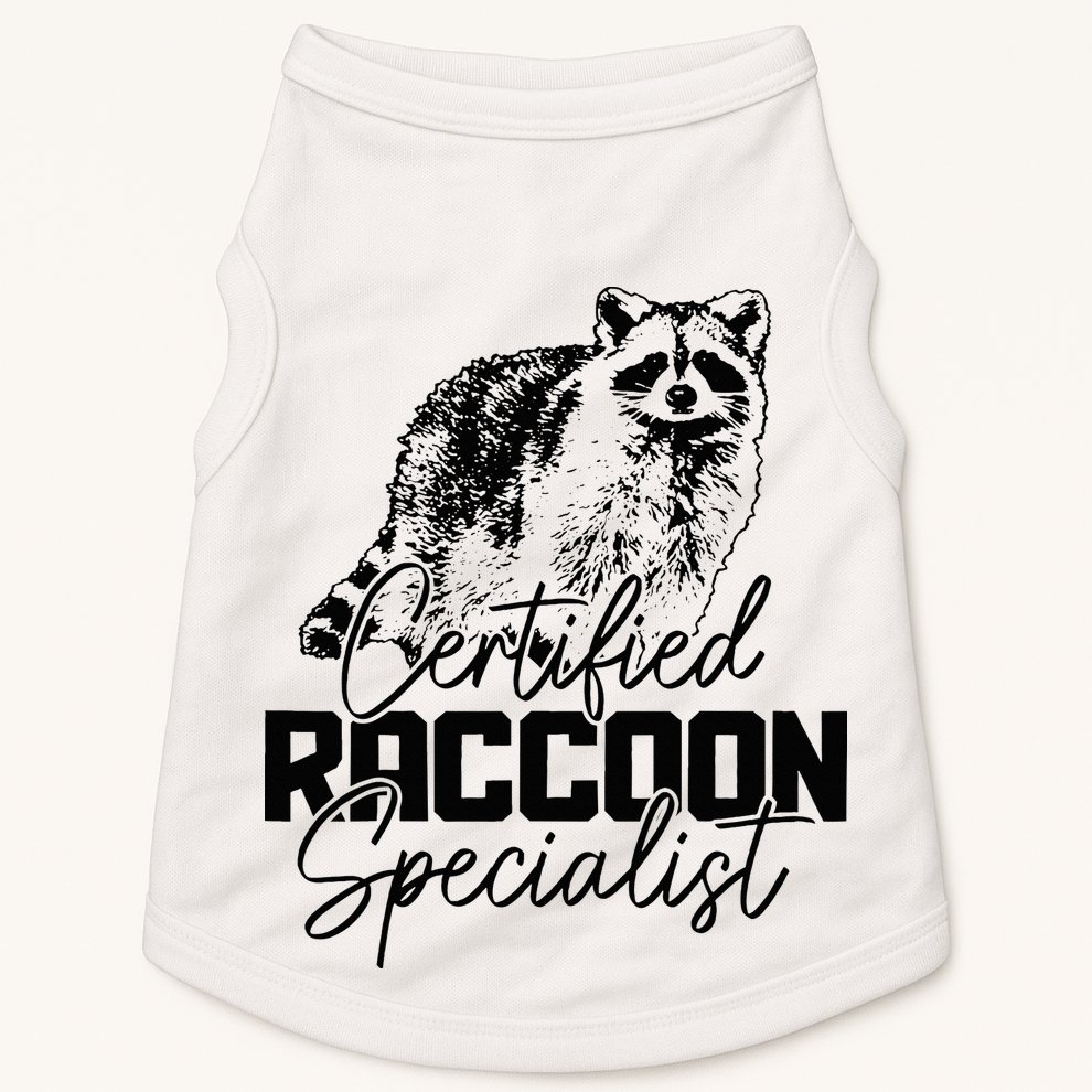 Certified Raccoon Specialist Vintage Funny Racoon Doggie Tank