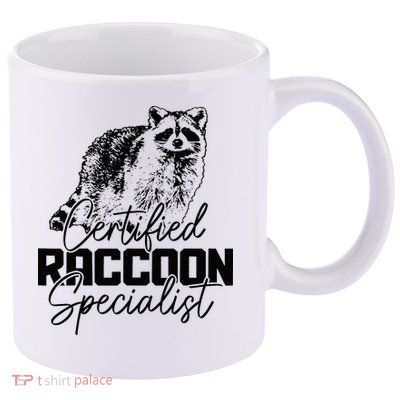 Certified Raccoon Specialist Vintage Funny Racoon 11oz C Handle Ceramic Mug