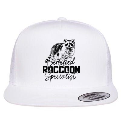 Certified Raccoon Specialist Vintage Funny Racoon Flatbill Hat
