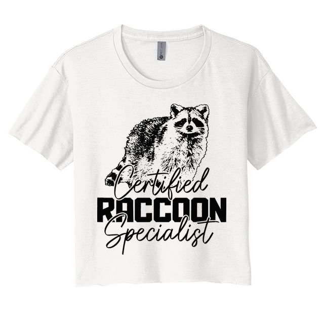 Certified Raccoon Specialist Vintage Funny Racoon Crop Top
