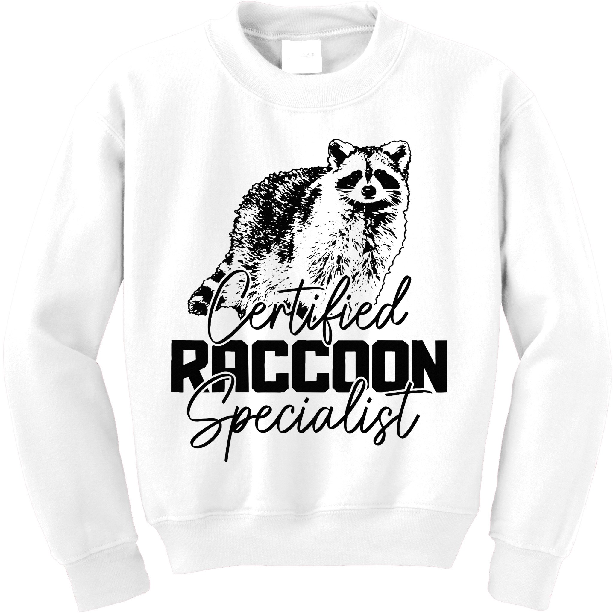 Certified Raccoon Specialist Vintage Funny Racoon Kids Sweatshirt