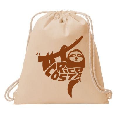 Costa Rica Sloth Word Art Funny Animal Drawstring Bag