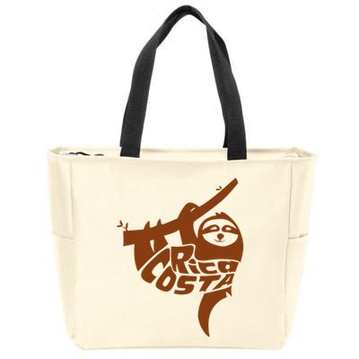 Costa Rica Sloth Word Art Funny Animal Zip Tote Bag