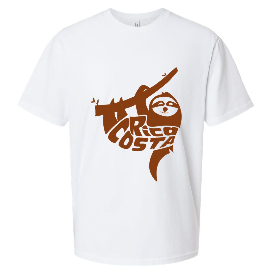 Costa Rica Sloth Word Art Funny Animal Sueded Cloud Jersey T-Shirt