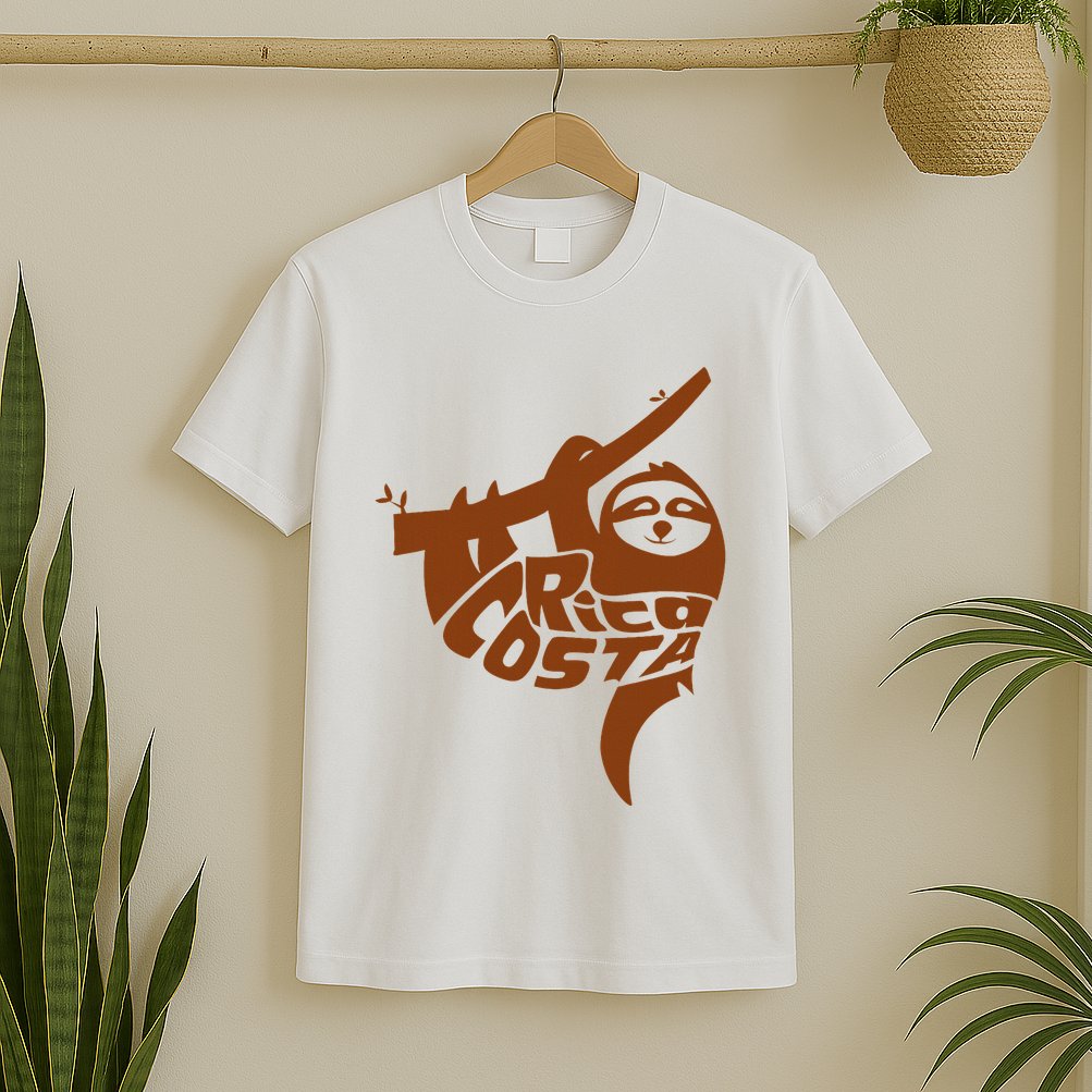 Costa Rica Sloth Word Art Funny Animal T-Shirt