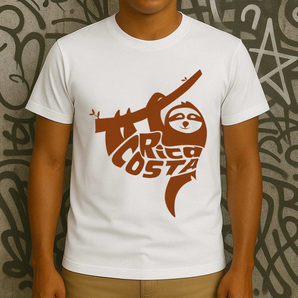 Costa Rica Sloth Word Art Funny Animal T-Shirt