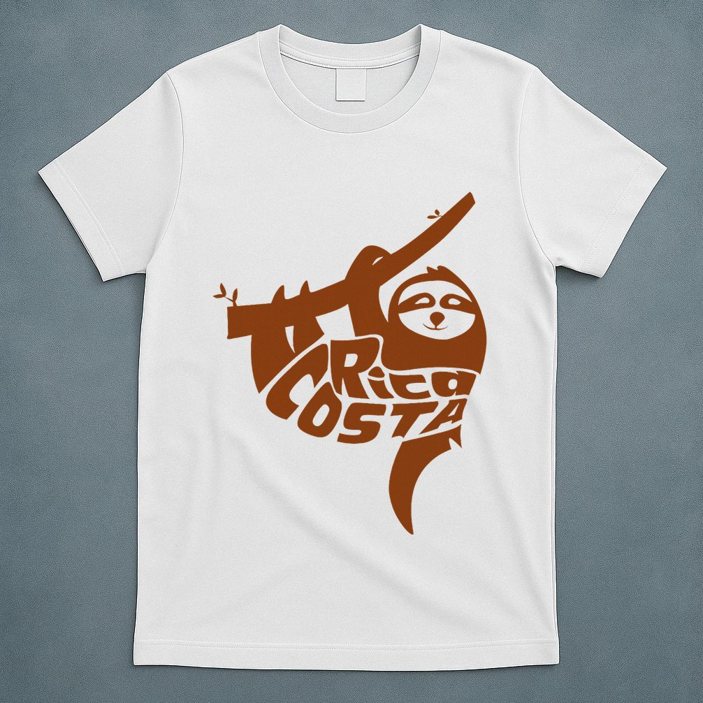 Costa Rica Sloth Word Art Funny Animal T-Shirt
