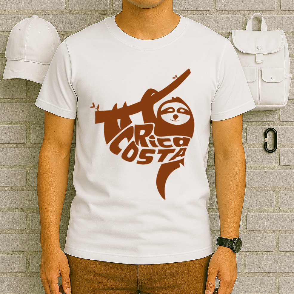 Costa Rica Sloth Word Art Funny Animal T-Shirt