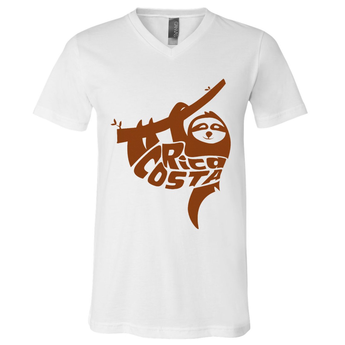 Costa Rica Sloth Word Art Funny Animal V-Neck T-Shirt